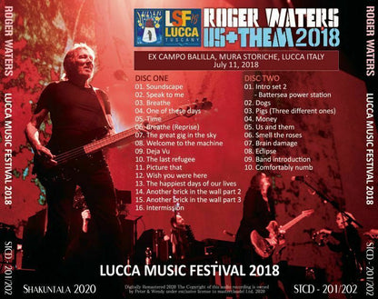 Roger Waters Lucca Music Festival July 11 2018 CD 2 Discs 26 Tracks Music Rock