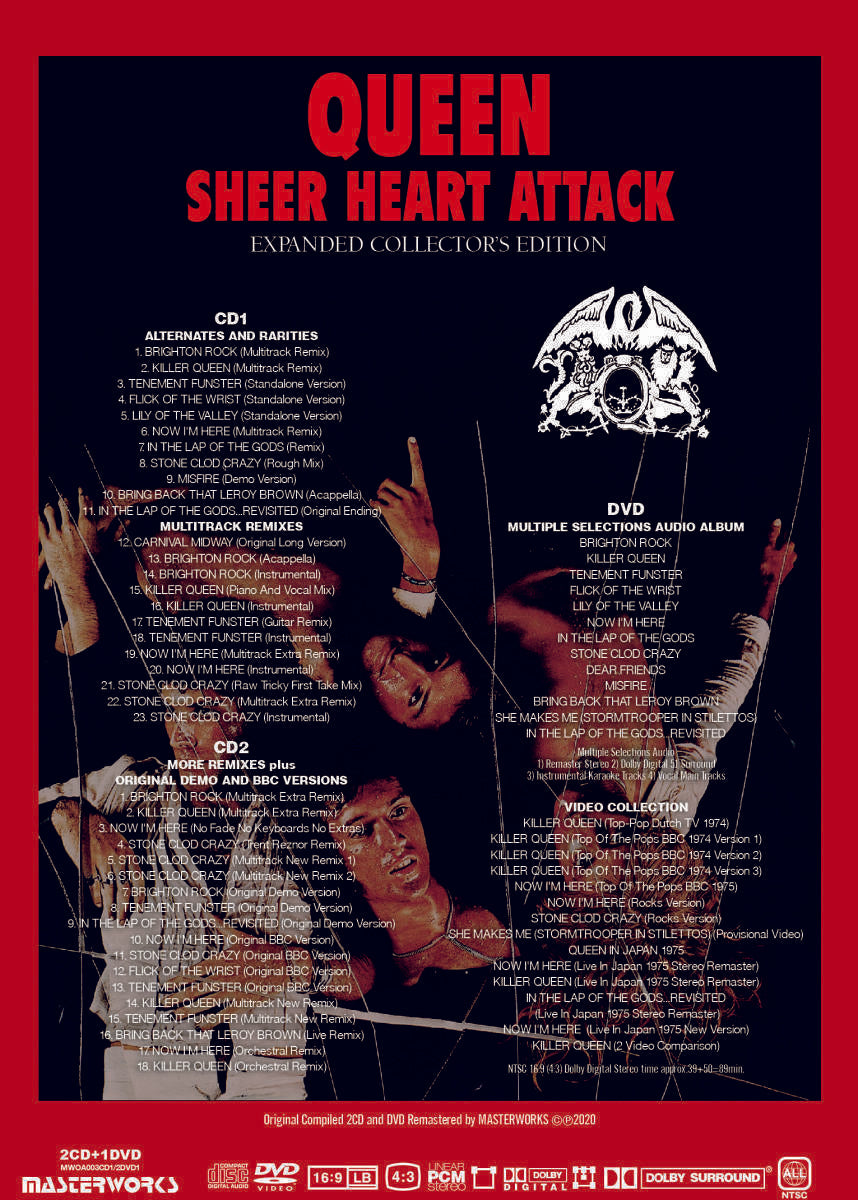 Queen Sheer Heart Attack Expanded Collector's Edition 2CD 1DVD Set