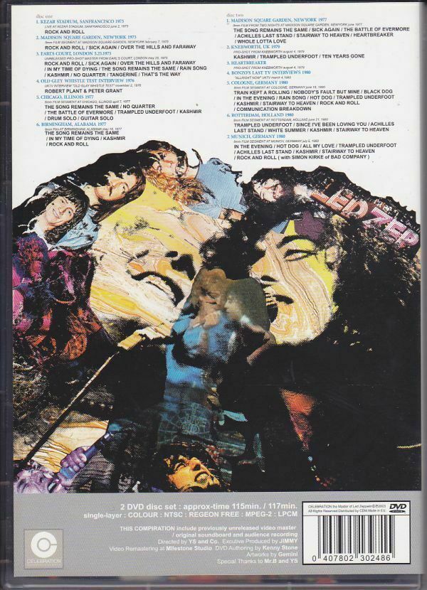 Led Zeppelin Latter Visions Magison Square Garden 1977 - 1980 DVD 2 Discs Set