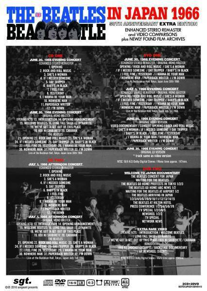 The Beatles IN JAPAN 1966 50th ANNIVERSARY EXTRA EDITION 2CD 2DVD Set Music Rock