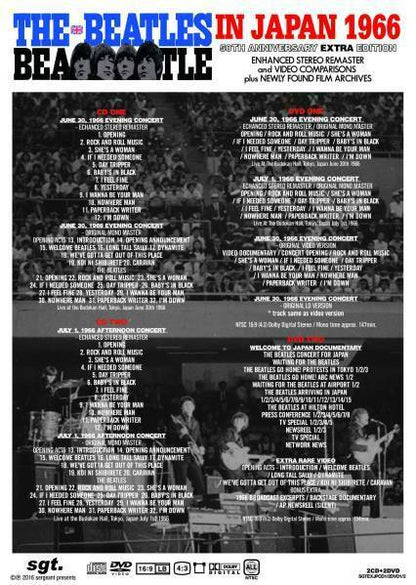 The Beatles IN JAPAN 1966 50th ANNIVERSARY EXTRA EDITION 2CD 2DVD Set Music Rock