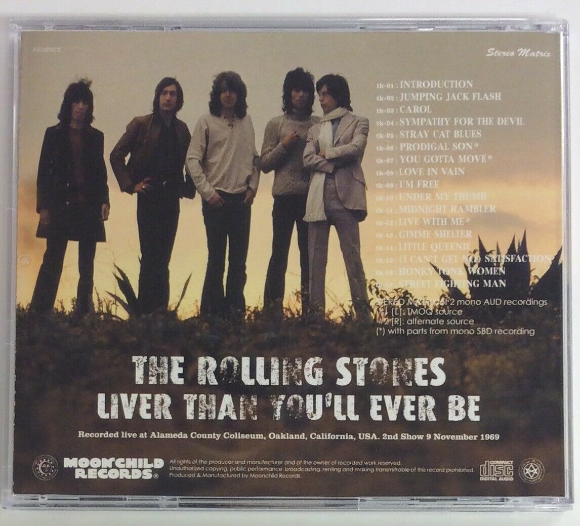 The Rolling Stones Liver Than You'll Ever Be 1969 CD Soundboard Moonchild