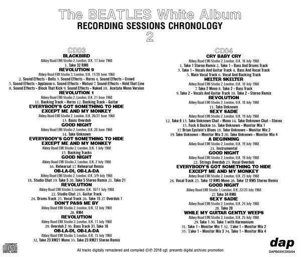 The Beatles White Album Recording Sessions Chronology 12CD Set Rock Music F/S