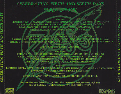 Jimmy Page & Plant World Tour 1996 Celebrating Fifth And Sixth Days CD 4 Discs