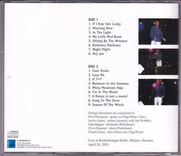 Robert Plant Strange Sensations Live In Sweden 2001 CD 2 Discs 17 Tracks Music
