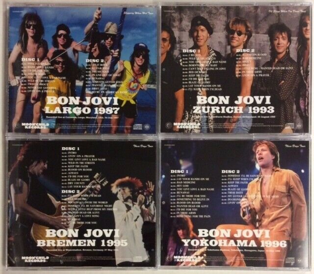 Bon Jovi Largo 1987 Zurich 1993 Bremen 1995 Yokohama 1996 CD 8 Discs Set Music