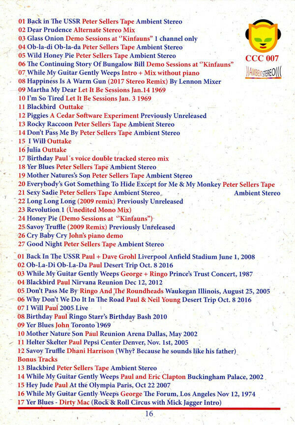 The Beatles 50 Years The White Album Copy Cat Chronicle 2CD