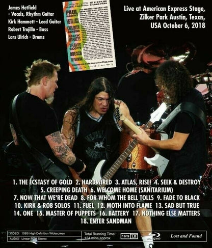 Metallica Austin City Limits 2018 Weekend One 1 Disc 18 Tracks Heavy Metal F/S