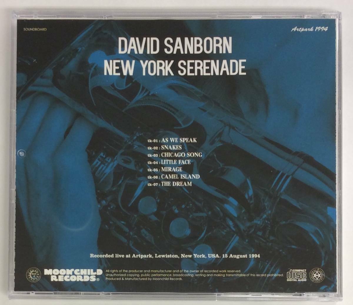 David Sanborn New York Serenade 1994 CD 1 Disc 7 Tracks Moonchild Records Music