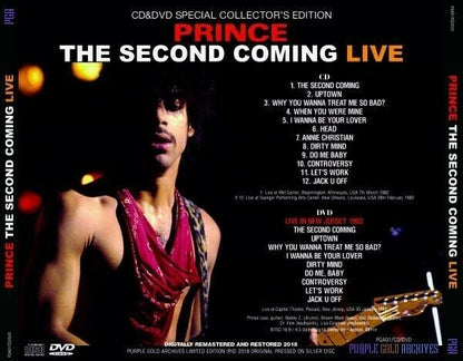 Prince 1982 The Second Coming Live Collector's Edition 1 CD 1 DVD 2 Discs