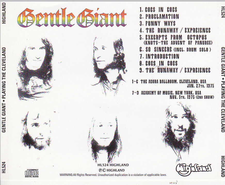 Gentle Giants Artistically Cryme Endless Life Prologue 8 CDs Set Music Japan F/S