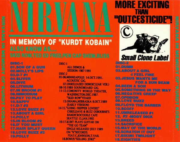 Nirvana / In Memory Of Kurdt Kobain (2CD) 38 Tracks