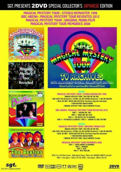 The Beatles Magical Mystery Tour TV Archives DVD 2 Discs Case Set SGT. Presents