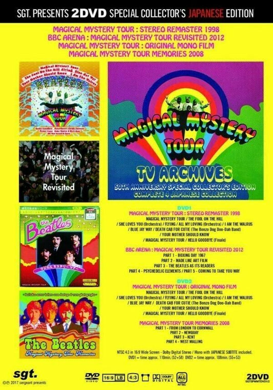 The Beatles Magical Mystery Tour TV Archives DVD 2 Discs Case Set SGT. Presents