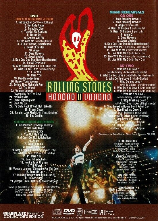 The Rolling Stones HOODOO U VOODOO 1994 Miami Collector's Edition 1DVD 2CD Set