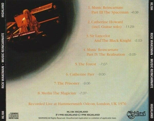 Rick Wakeman Music Reincarnate 1976 CD 1 Disc 8 Tracks Progressive Rock Music