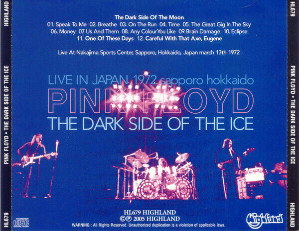 Pink Floyd The Dark Side Of The Ice 1972 Sapporo CD 2 Discs 12 Tracks Music Rock
