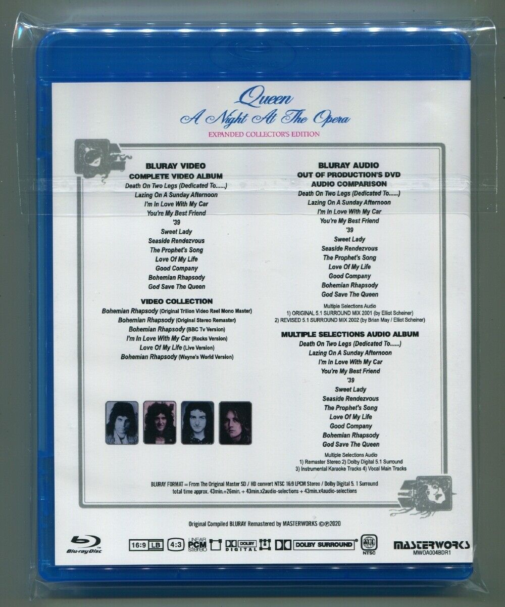 Queen A Night At The Opera Expanded Collector's Edition Blu-ray 1BDR