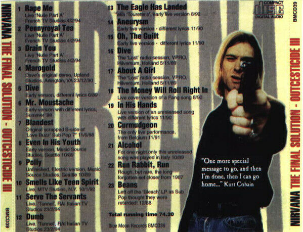 Nirvana / Outcesticide 3 The Final Solution 1CD 23 Tracks