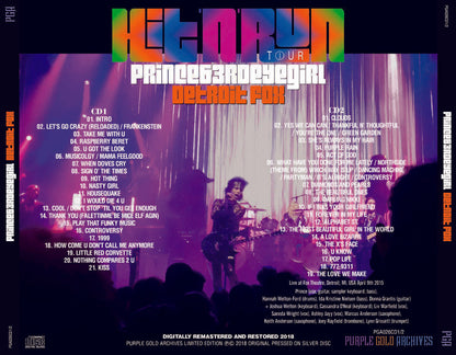 Prince Art Unofficial Age 3RDEYEGIRL HIT'N'RUN TOUR 2015 Detroit Fox PGA 4CD Set