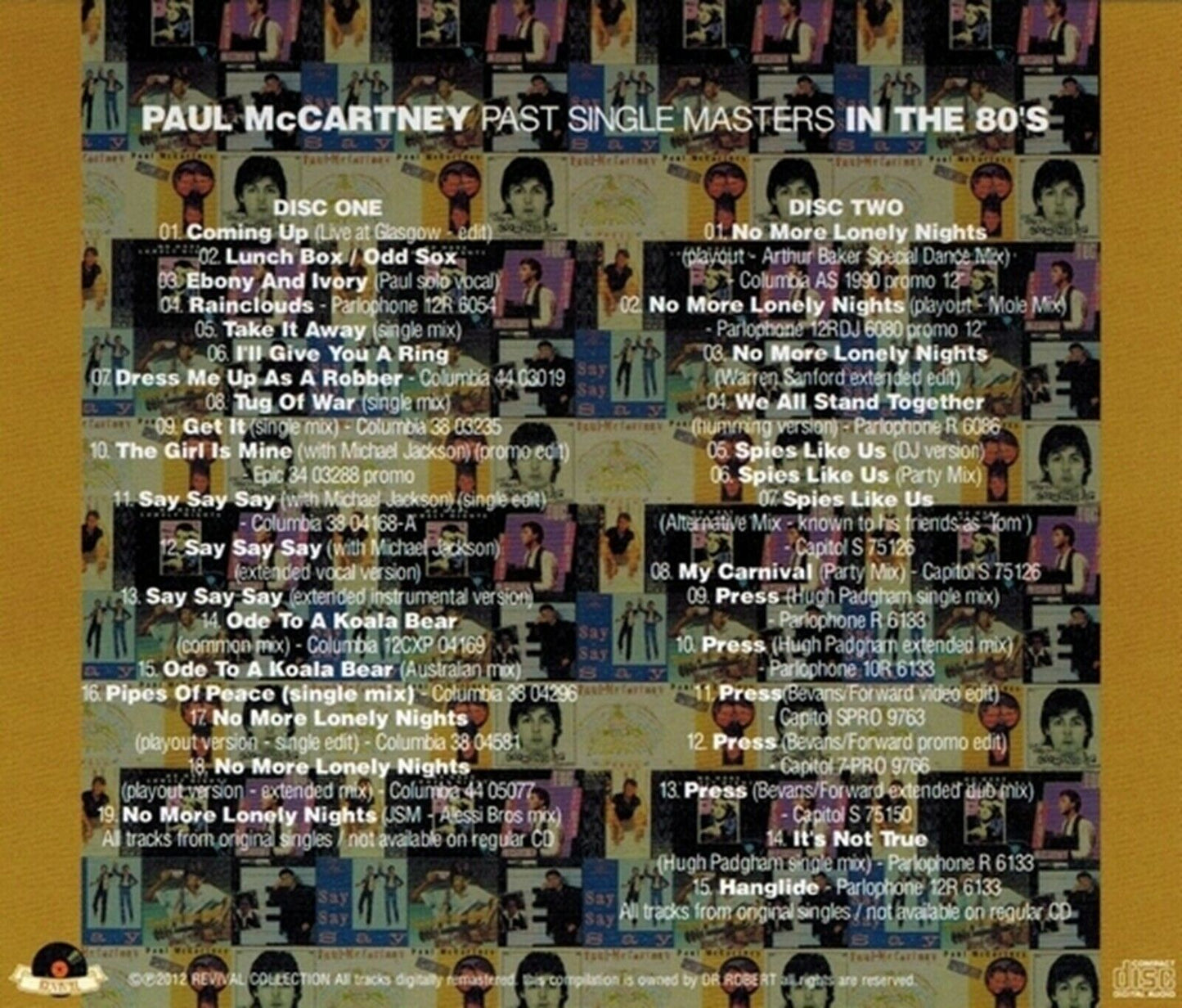 Paul McCartney Past Single Masters 1970 & 1980 CD 4 Discs Case Set F/S Tracking