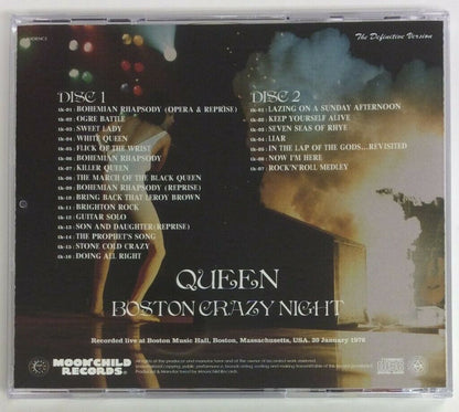Queen Boston Crazy Night 1976 Definitive Version 2CD Moonchild Records