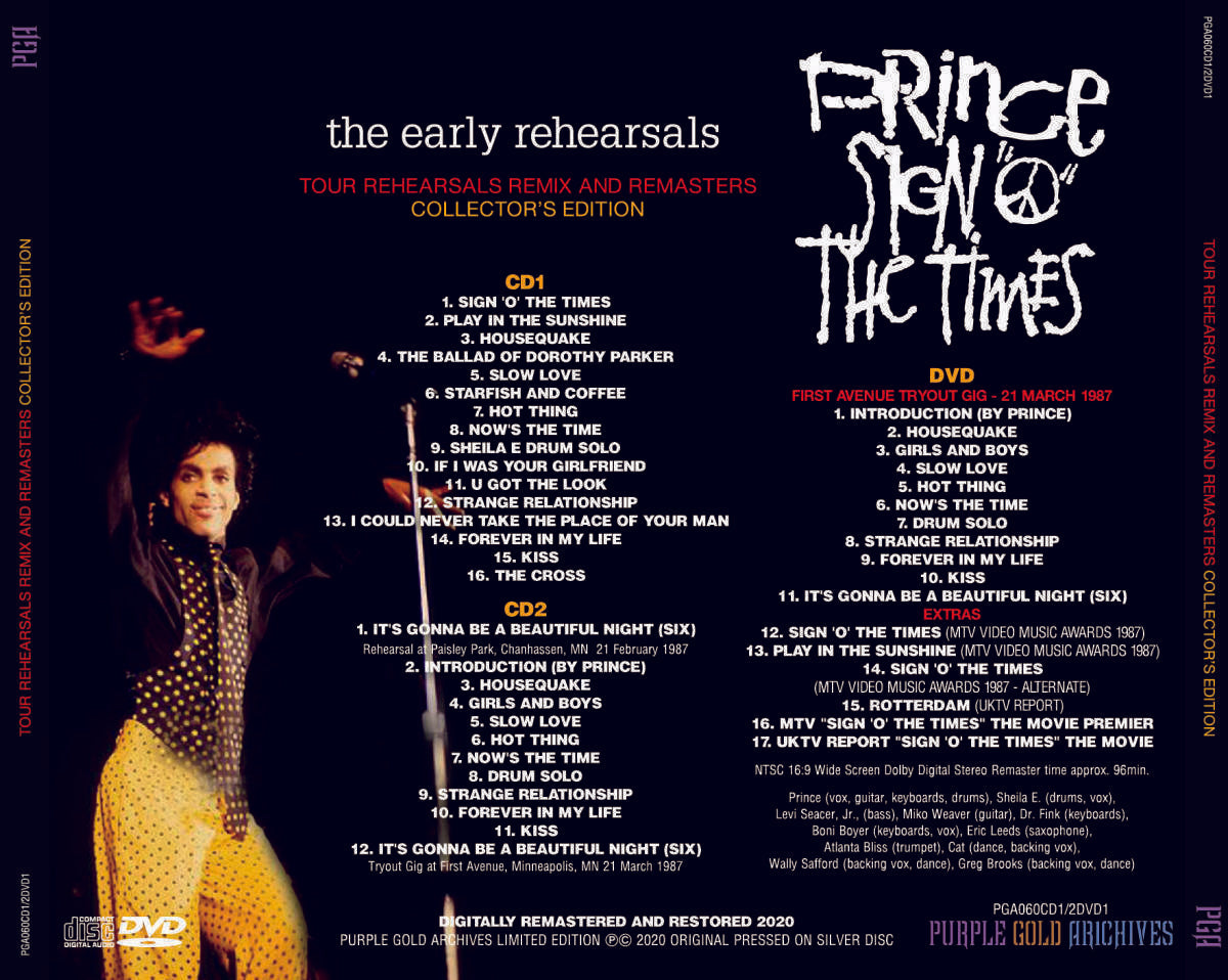 Prince Sign O The Times The Early Rehearsals Remix And Remasters 2 CD 1 DVD