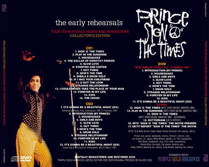Prince Sign O The Times The Early Rehearsals Remix And Remasters 2 CD 1 DVD