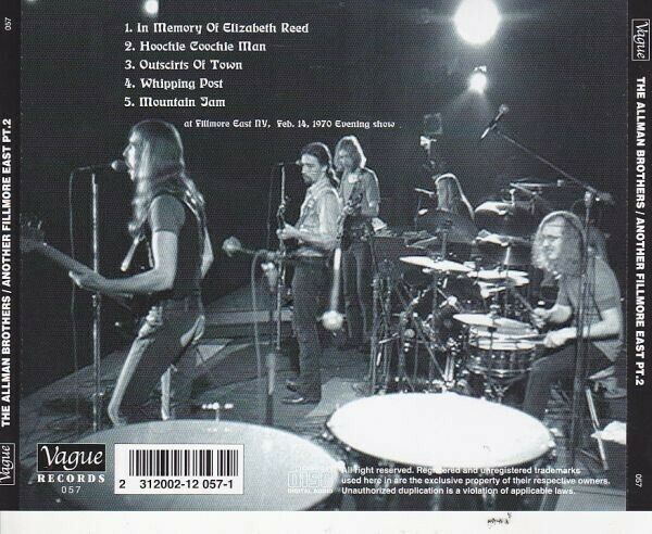 The Allman Brothers Band / Another Fillmore East Pt 2 1970 1CD