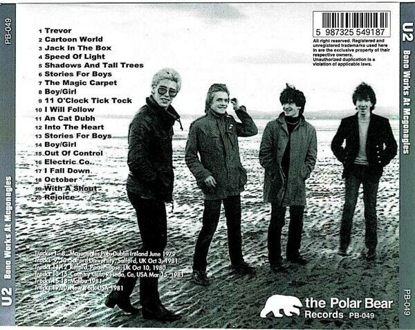 U2 Bono Works At McGonagles 1970 Pub Dublin Ireland CD 1 Disc 20 Tracks Music