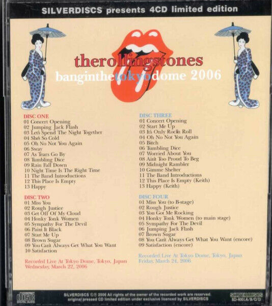 The Rolling Stones Bangat The Tokyo Dome March 22 24 2006 CD 4 Discs Set Music