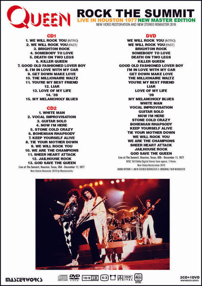 Queen Rock The Summit Live In Houston 1977 New Master 2020 Edition 2CD 1DVD Set