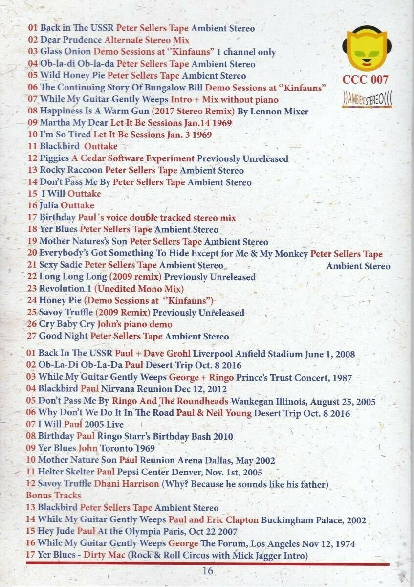 The Beatles 50 Years The White Album Copy Cat Chronicle 2CD