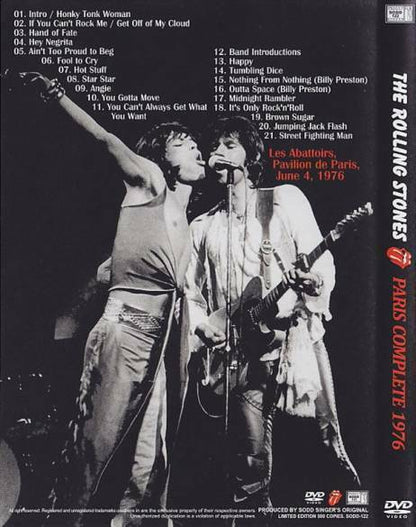 The Rolling Stones Paris Complete 1976 1DVD 21 Tracks
