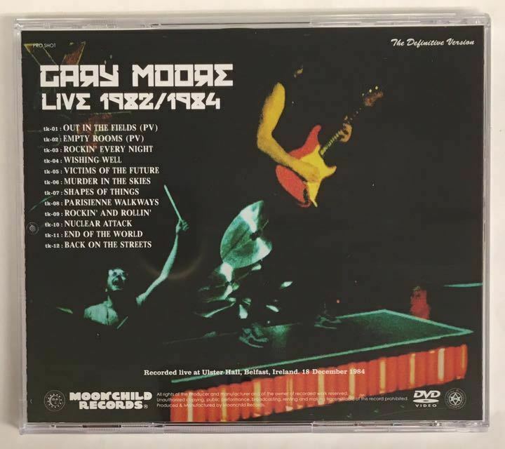 Gary Moore Live 1984 DVD 1 Disc 12 Tracks Moonchild Records Moonchild F/S
