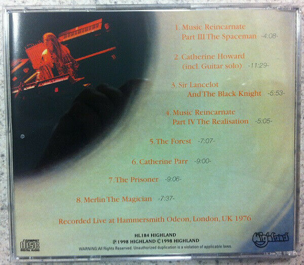 Rick Wakeman Music Reincarnate 1976 CD 1 Disc 8 Tracks Progressive Rock Music