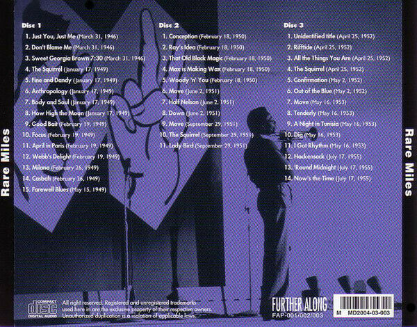 Miles Davis Rare Miles 1946-1955 Live CD 3 Discs 40 Tracks Music Jazz Japan
