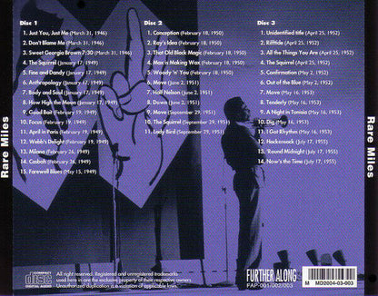 Miles Davis Rare Miles 1946-1955 Live CD 3 Discs 40 Tracks Music Jazz Japan