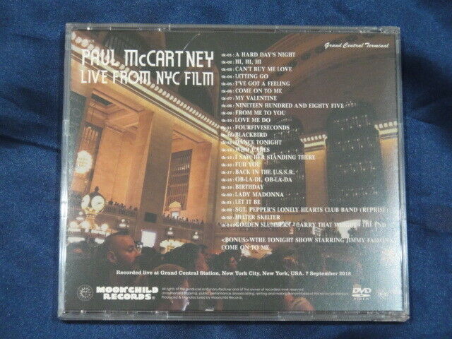 Paul McCartney Live From NYC Film DVD 1 Disc 25 Tracks Moonchild Records Music