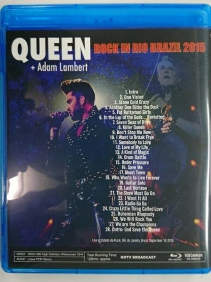 Queen Adam Lambert Rock In Rio Blazil 2015 Blu-ray 1BDR