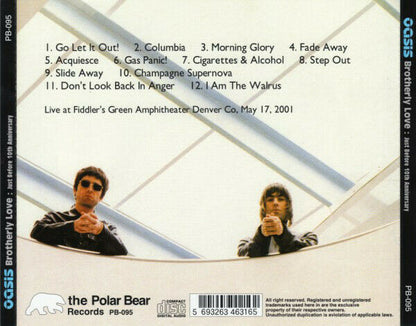 Oasis Brotherly Love Just Before 10th Anniversary 2001 CD 1 Disc 12 Tracks Music