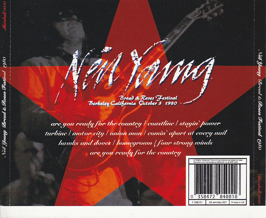 Neil Young Bread & Roses Festival 1980 Berkeley California October 11 Tracks 1CD