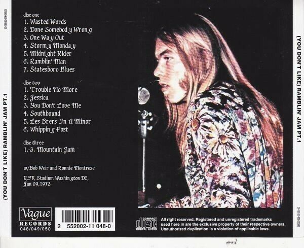 The Allman Brothers Band / You Don't Like Ramblin' Jam Part-1 (3CD)