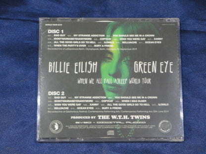 Billie Eilish Green Eye When We All Fall Asleep World Tour CD 2 Discs Rock Music