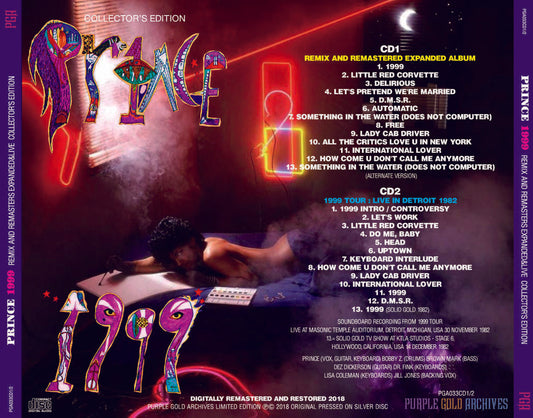 Prince 1999 Tour Collector's Edition Remix And Remasters Expanded Album 2CD