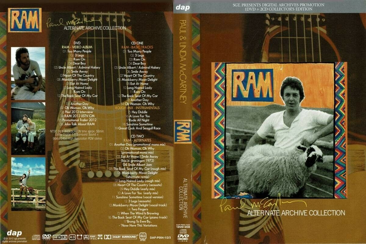 Paul & Linda McCartney RAM Alternate Archive Collection 2CD 1DVD Set Music Rock