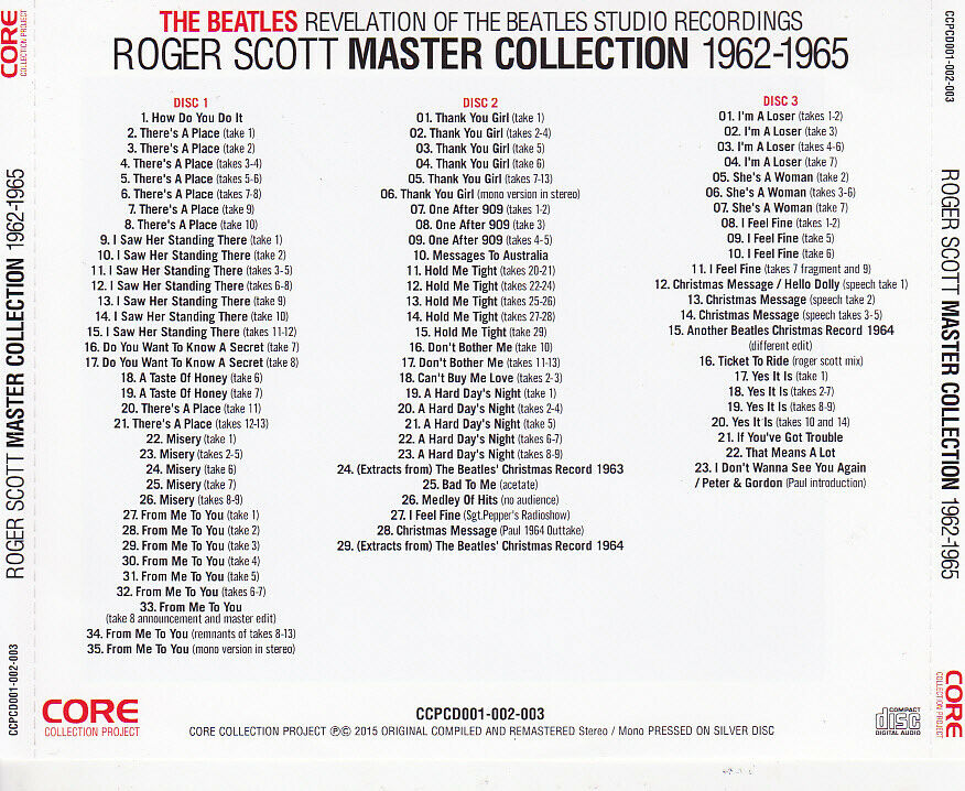 The Beatles Roger Scott Master Collection CD 6 Discs Set 1962 - 1969 No Case F/S