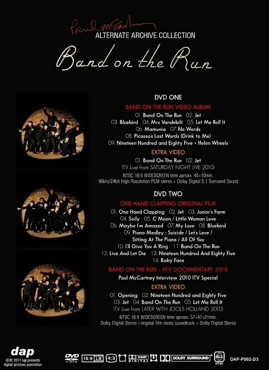 Paul McCartney Band On The Run Alternate Archive Collection 2DVD 30 Tracks F/S