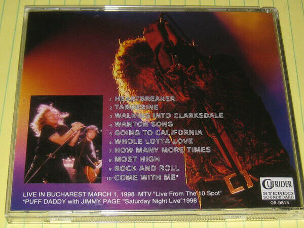 Jimmy Page Robert Plant Bucharest 1998 CD 1 Disc 10 Tracks Music Hard Rock F/S