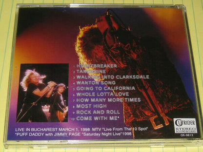 Jimmy Page Robert Plant Bucharest 1998 CD 1 Disc 10 Tracks Music Hard Rock F/S